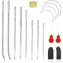 2 Aiguilles Longues 30cm à Gros Chas - Acier Inoxydable Pour Couture Cuir Et Ameublement