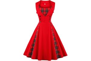 AXOE 1950s Dresses for Women with Polka Dot Print and Buttons Vintage Style