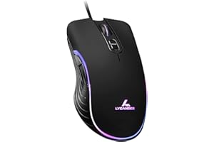 Lycander Gaming Mouse, Wired Optical USB Mice with Adjustable dpi up to 6400, 7 Buttons, LED, 1.5M Cable