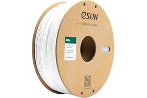 eSUN ABS+ Filament 1.75mm, Filament do drukarek 3D ABS Plus, Dokładność wymiarowa +/- 0.05mm, Szpula 1KG (2.2 LBS) Filament do drukarek 3D (Chłodna biel, 1KG)
