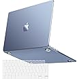MOSISO Compatible with MacBook Air 13 inch Case 2025 2024 2023 2022 M4 M3 M2 A3240 A3113 A2681,Hard Shell Case for MacBook Air 13.6 Ultra-Thin Slim Natural Original Color&KeyboardSkin, Pastel Blue