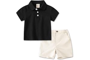 Volunboy Completi Estivi Bambino, Set di Polo Shirt a Maniche Corte e Pantaloncini per Neonato Ragazzi 1-6 anni