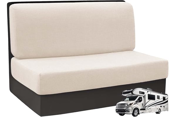 ZXLVCU 2 stycken RV Dinette Stretch kuddfodral med ryggstöd, tvättbar för husbilssäte