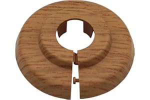 FUX Lot de 2 rosaces pour tubes de radiateur, couvercle, chauffage, rosette, 12mm à 28mm, pour sol stratifié et parquet, PP avec un décor en bois: érable, hêtre, chêne, acajou(12mm, décor de chêne)