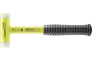 Halder 3377130 Mallet with Break-Proof Steel Tube Handle, Yellow, 30 mm