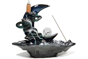 LUXIANYS Soporte para Quemador de Incienso de reflujo,Cerámica Cono Reflujo Quemador Incienso,Mano de Cerámica con Efecto Cascada de Humo Porta-inciensos,para aromaterapia meditación decoración