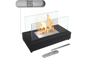 ‎ART TO REAL ATR ART TO REAL Ethanol Tischkamin,Ethanol Tischfeuer für Indoor & Outdoor,0.5L Tank Große Kapazität Bioethanol Tischfeuer für gartendeko und Balkon Deko,Schwarz