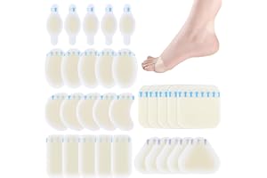 Ainelure 30 PCS Blister Plasters for Feet - Hydrocolloid Gel Blister Plasters Heel Blister Prevention Patches for Heel Foot Patches
