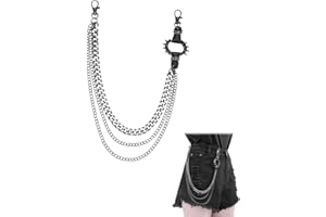 MOPZIJA chaine pantalon,Chaine Pantalon Double Couche, Chaîne De Jean Punk Chaine Portefeuille Chaîne De Ceinture Chainette De Sac à Main Chaîne Hip Hop Gothique Chaine à Maillons Homme Et Femme