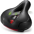 Proberos® Cycle Seat with Red Reflective Safety Strip, Universal Memory Foam Bicycle Seat Waterproof Breathable Shock Absorbing Bike Saddle for Bike Mountain Bike