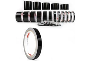 ‎1A STYLE STICKER Auto Zierstreifen Schwarz Hochglanz KFZ Folienstreifen Autodekor Folie Autogrill Motorrad Streifen Basteln Modellbau (13 mm)