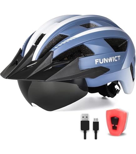 RAILONCH Fahrradhelm mit Visier brillentrger, EPS-Innenschale leichte  Multisporthelm mit 26 Belftungskanle, Einstellbare Fahrradhelme fr  Herren Damen Kinder (schwarz-blau) : Amazon.de: Sport & Freizeit