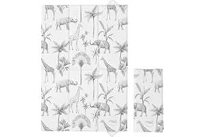Ceba Deluxe Unisex Folding Travel Nappy Baby Changing Mat with Popper Close - 40cms x 60cms (Open) - Monochrome Safari Animals, White, 1258689