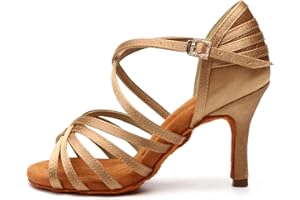 AOQUNFS Scarpe da Ballo Latino Americano Donna in Raso Scarpe da Ballo Salsa da Sala,WX2324