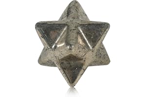 Soulnioi Healing Crystal Natural Merkaba Star Crystal Copper Ore Stone Hexagonal Star Stone Energy Pocket Stone for Reiki Meditation Spiritual 1Pcs 13x13mm