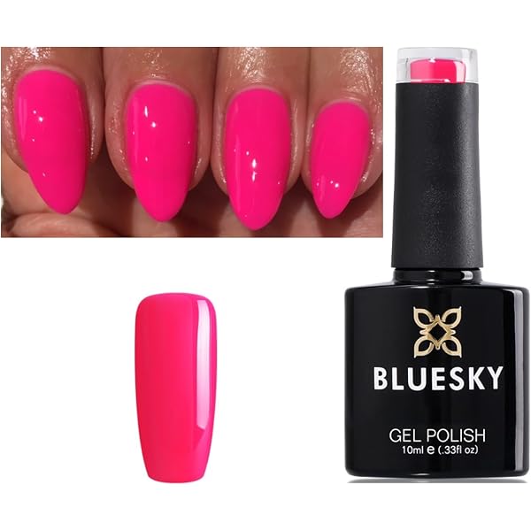 BLUESKY Lollipop Pink Nagellack-Gel – UV/LED Gellack, 10 Ml + 2 Glanz-Tücher