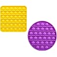 FunBlast Pop It - Popit Game, Poppet for Kids, Pop It Toy, Pop It Toys for Kids, Pop It Fidget Toy, Pop It Big, Square & Round Pop it Fidget Toy, Pop It for Girls, Pop It for Boys, Stress Relief Toys (Pack of 2 Pcs)