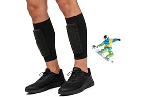 LUWOMENRE Protection Tibia Ski, Protege Tibia Ski, Chaussette Protege Tibias, Protecteurs de Tibias Élastiques Anti-Collision Longs, Structure en Nid d'abeille, pour Le Skier/Football