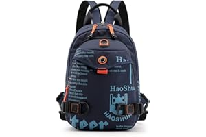 FANDARE Bolsa de Pecho Bolsos Cruzados Mochila Bolsa de Escuela Bolso Hombro Mujer Bolsos Bandolera Cruzada Sling Bag Viaje con Orificio para Auriculares & Correa de Hombro desmontableAzul