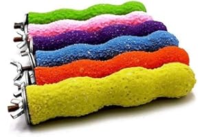 Junhouse Parrot Safety Grinding Sand Stick Perch for Birds to Trim Nails and Beak and Promote Healthy Feet