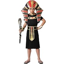 Costume Enfant Pharaon Toutankhamon W Widmann Milano – Taille 128 Cm (5-7 Ans), Inclut Tunique, Ceinture, Col, Bracelets Et Couvre-chef