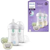 Philips Avent Natural Response - Set de regalo para beb&eacute;s: 2 biberones antic&oacute;licos de 260 ml con tetinas T3 (para beb&eacute;s de 1