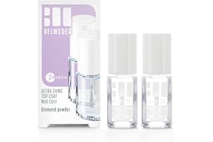 BELWEDER - Vernis Durcisseur Ongle Ultra Brillant à la Poudre de Diamant 2 x 7,5ml - Soin Ongles - Vernis à Ongles Renforce les Ongles Mous, Cassants et Striés - Brillance Transparente