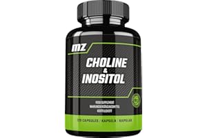 MZ MEET THE ZONE Choline and Inositol 1200 mg per Serving - 120 Capsules - 2 Months Supply - Diet Supplement by MZ