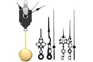 EEEKit Mecanismo De Reloj De Cuarzo Con Péndulo, Movimiento De Reloj A Pilas Con 3 Pares De Manecillas Para Reemplazo