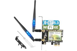 ZIYITUOD WiFi 6E AX210 Scheda WiFi PCIe con Bluetooth 5.3 per PC Gaming, AX5400 Scheda di rete wireless tri-band 6G/5G/2.4G Ultra-Low Latency 160MHz WPA3 MU-MIMO & OFDMA Supporto Windows 11/10 64-bit