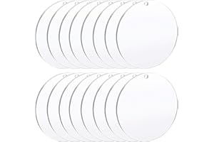Gsrhzd 16 PCS Acrylic Blanks Plates, Circle Acrylic Sheets for Picture Frames, Palettes, Display Stands, Cake Stands, Coasters, etc