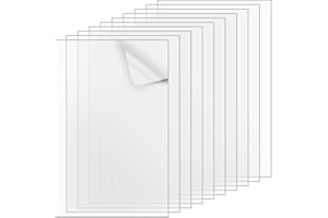 QTUIE 10Pcs Perspex Sheet 1mm A4 Acrylic Sheet Clear Plastic Sheets Transparent Acrylic Panels Boards Plexi Glass for Crafting Painting Picture Frame Glass DIY Display, Easy to Cut 297 x210mm