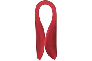 ODETOJOY Bandes de papier rouge pour quilling - 3 mm, 5 mm, 10 mm - Bande de papier enroulé rouge vif - 53,3 cm de long