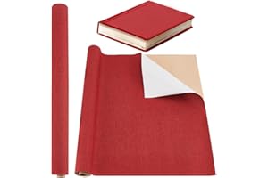 OLYCRAFT Couverture de livre autocollante en lin à tissage serré pour couverture de livre, fabrication de boîtes cadeaux, loisirs créatifs Rouge foncé 100 x 43 cm