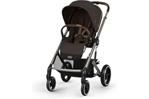 CYBEX Gold Kinderwagen Balios S Lux, Ergonomische Liegeposition, Einhand-Gurtsystem, Ab Geburt bis 22 kg (ca. 4 Jahre), Chocolate Brown