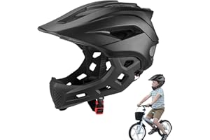 Ghzste Kids Full Face Helm, 2 in 1 Kinder -Skateboard und Fahrradhelme, Leichter Mountainbike -Helm Abnehmbar, für, BMX, Dirtbike (Schwarz)