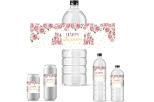 PH PandaHall 30 pz Etichette per Bottiglie d'Acqua di Buon Compleanno, Etichette Adesive per Bottiglie Adesive per Festa di Compleanno, 21.6x6.4cm