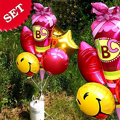 Ballon-Set zum Schulstart für Mädchen