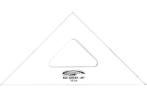 Graphoplex Equerre 45° 3 bords droits 13 cm Transparent