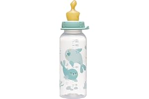 nip Standardowa butelka PP ze smoczkiem anatomicznym lateksu, od 6 miesięcy, niebieska, rozmiar M, 250 ml, chłopiec