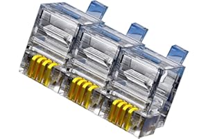 VIVOCH 100 Pcs RJ9 4P4C Telephone Connectors, RJ9 4P4C Telephone Modular Plugs