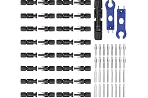 URAQT 16 paar Solar Stecker Set, Solarpanel Stecker IP67 Wasserdicht mit 2 Werkzeug, Solarstecker für PV Kabel MC4 Stecker Werkzeu, Ladereglerzubehör Solarstecker Schwarz