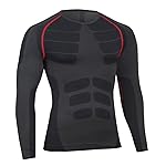 Bwiv Maglia a Compressione Uomo Manica Lunga Asciugatura Rapida Maglia da Corsa Ciclismo