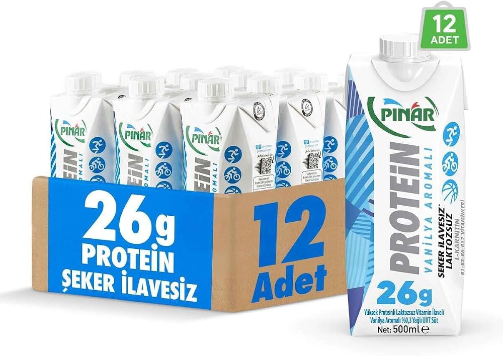 Pınar Vanilya Aromalı Proteinli Süt 500 Ml X 12 Adet