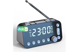 Epronic Portable DAB/DAB+/FM Radio, Digital Radio DAB Plus with 3.5'' LED Display, Dual Alarm Clock, Sleep Timer, Dual USB Output, Small Kitchen Radio Bedside Clock Radio