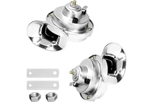 CGEAMDY Corno di Lumaca 300DB, 2 Pezzi 12V Super Rumoroso Clacson per Auto, Clacson Ad Aria Compressa Impermeabile, Corno a Lumaca Elettrico Air Horn per Auto Camion Moto Barca Motociclo(Argento)