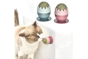 Aucenix Katzenminze Balls Spielzeug für Katzen,Drehbares essbares Kitty Spielzeug zum Lecken von Katzen,Zahnreinigung Dental Kätzchen Kauspielzeug,Sichere gesunde Katzenwand Leckereien für Kätzchen