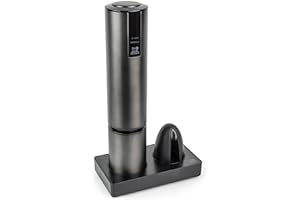 PEUGEOT - Elis Touch - Tire-Bouchon Electrique Rechargeable En Inox et ABS + Socle de Chargement + Coupe-Capsule - Batterie Lithium Ion - Autonomie Longue Durée - Coloris Carbone