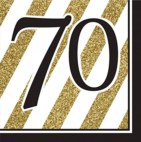 34 Teile Dekorations Set zum 70. Geburtstag oder Jubiläum – Party Deko in Schwarz & Gold - 2