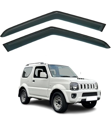 YUANXJUN Deflettori Aria Auto Deflettore Pioggia per Suzuki Jimny 2005 2006 2007 2008 2009 2010 2011 2012 2013,Kit deflettori Visiera Finestrino Laterale Visiera Sun Pioggia Guard Ombra Scudo
